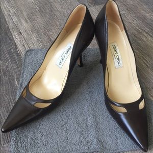 Jimmy Choo brown leather pumps